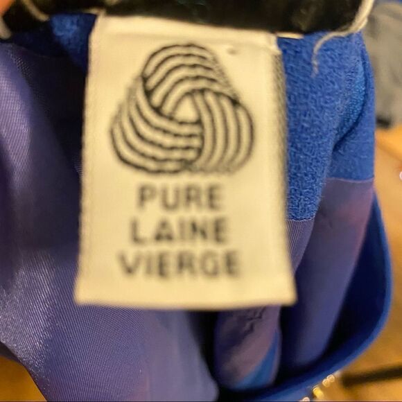 JACKIE K. VINTAGE • Royal Blue Beaded 3/4 Sleeve V-Neck Cocktail Dress - Picture 5 of 5